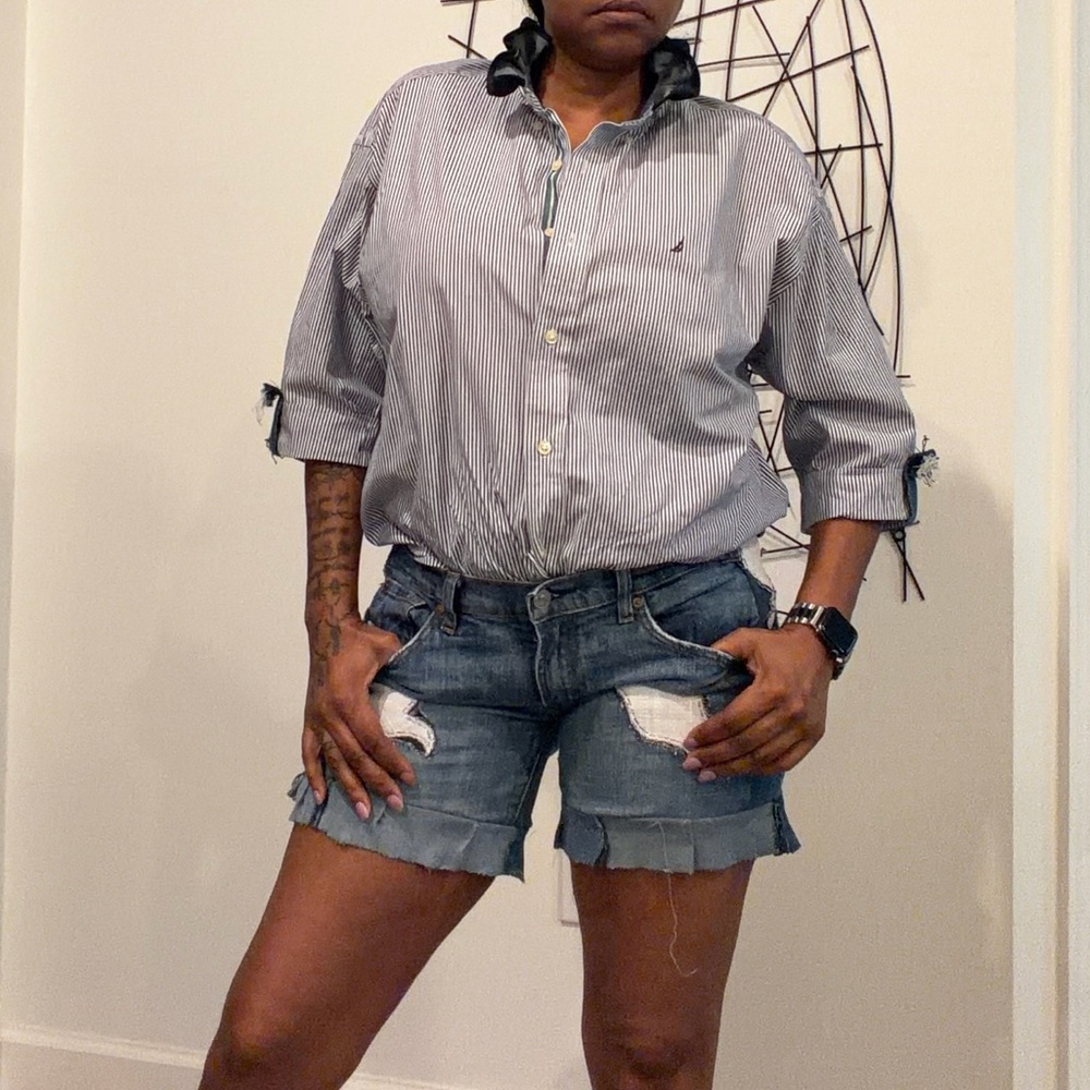Custom Blue Denim Shorts